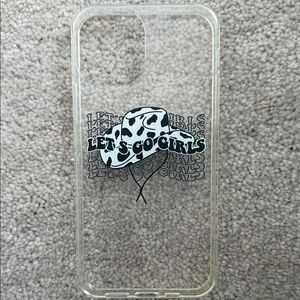 SHEIN Clear Phone Case with Cow Print Hat Design